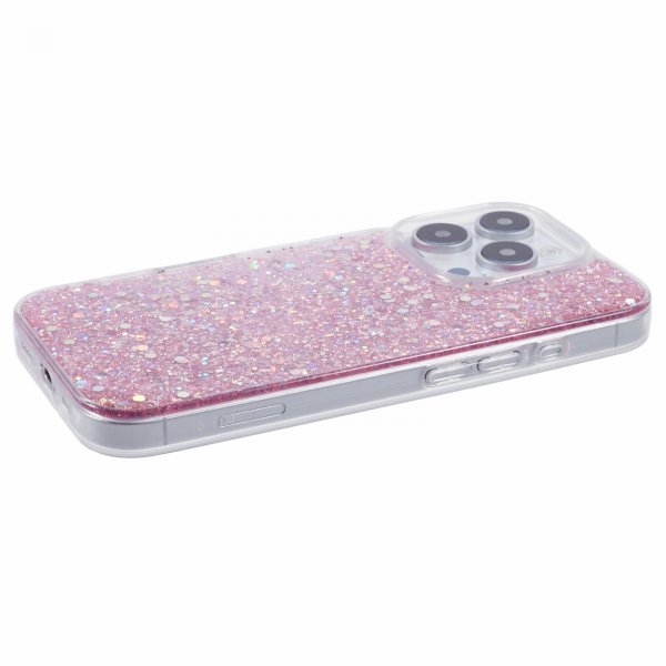 Nordic Covers iPhone 16 Pro -kuori, Sparkle Series, Blossom Pink