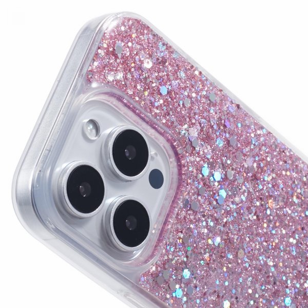 Nordic Covers iPhone 16 Pro -kuori, Sparkle Series, Blossom Pink