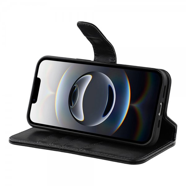 Nordic Covers iPhone 16./17. Essential Leather -suojakotelo Raven Black