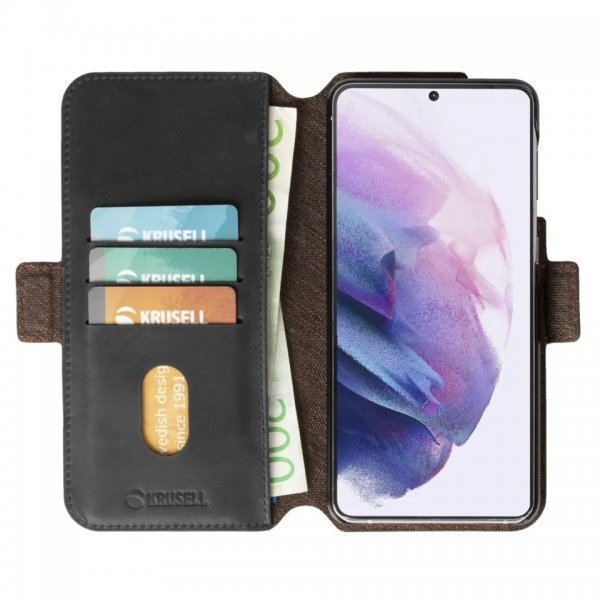 Krusell Samsung Galaxy S21 Kotelo Sunne PhoneWallet Vintage Black