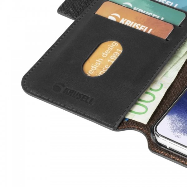 Krusell Samsung Galaxy S21 Kotelo Sunne PhoneWallet Vintage Black