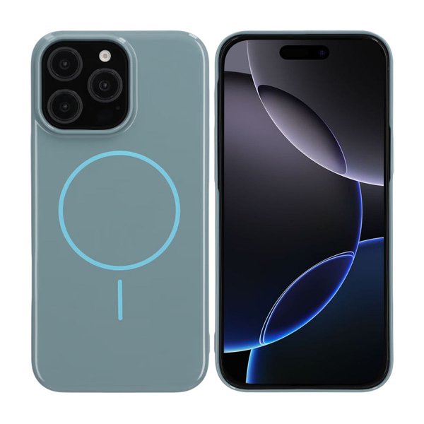 iPhone 16 Pro Max Kuori TPU MagSafe Kiiltävä Sininen
