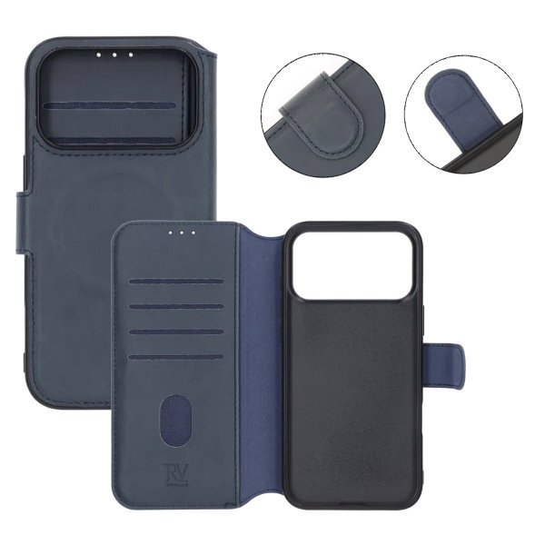 Rvelon iPhone 17 Pro Max Kotelo 4 korttipaikkaa MagSafe Sininen
