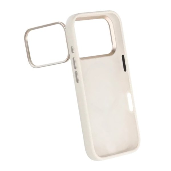 iPhone 17 Pro Silikonkuori MagSafen Jalustalla Valkoinen