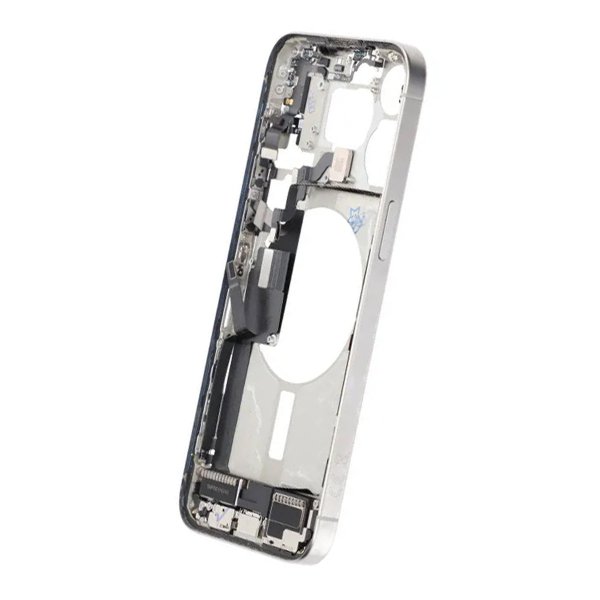 Keskikehys pikkutarvikkeilla iPhone 15 Pro Max - Valkoinen Titaani OEM