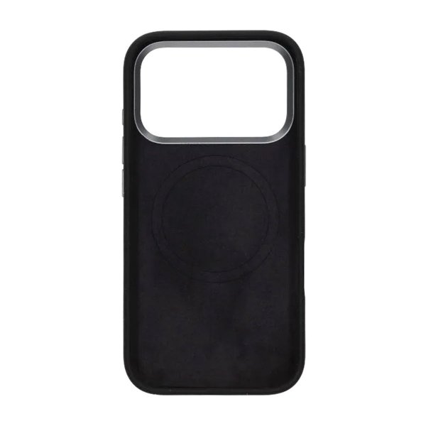 iPhone 17 Pro Max Kuori Silikoni MagSafe Jalusta Musta