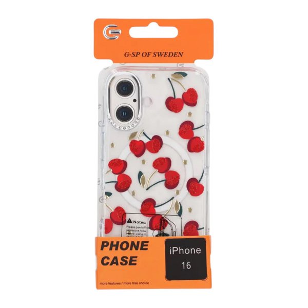 iPhone 16 Kuori Kuvio MagSafe Kirsikka