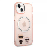 Karl Lagerfeld iPhone 14 Plus -kuori Karl & Choupette MagSafe, pinkki