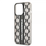 Karl Lagerfeld iPhone 14 Pro Kuori Monogram Vertical Stripe Musta