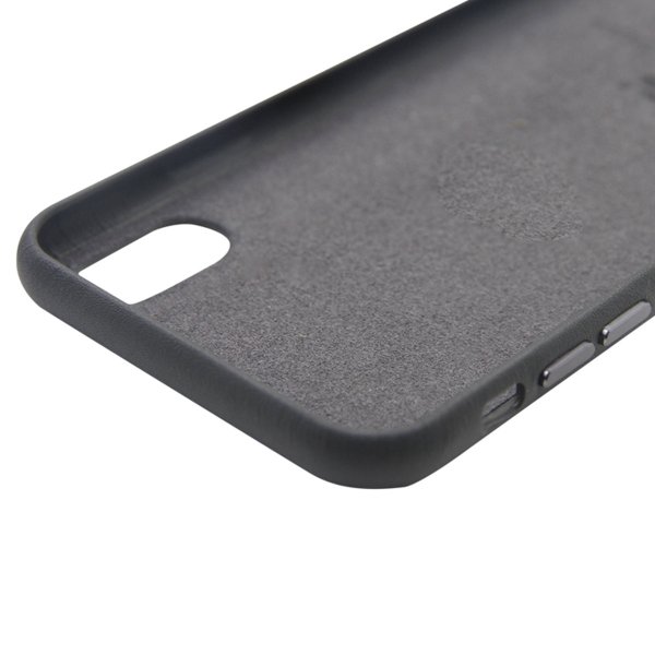 iPhone X/iPhone Xs -kuori nahkaa, harmaa