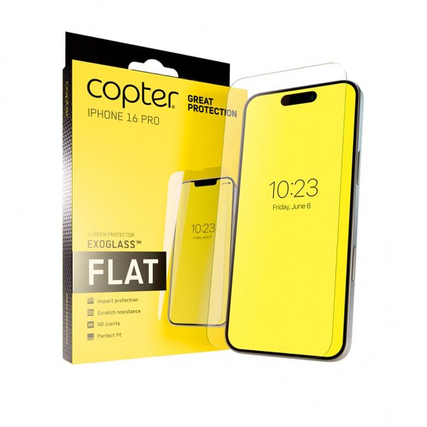 Copter iPhone 16 Pro -näytönsuoja Exoglass Flat
