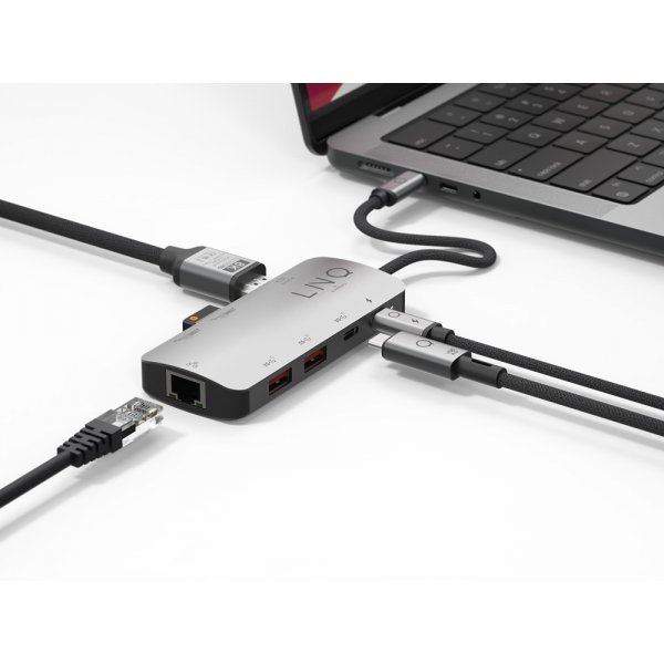 LINQ by Elements 8-in-1 Pro 8K USB-C -moniporttihubi