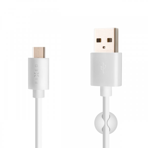 Kiinteä USB-A–USB-C-kaapeli 2 m valkoinen