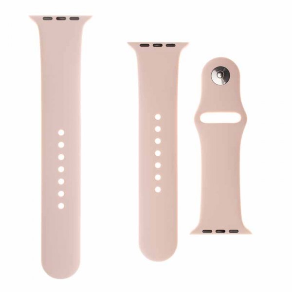 Kiinteä Apple Watch 44/45/46mm/Apple Watch Ultra Ranneke Silikoniranneke Vaaleanpunainen