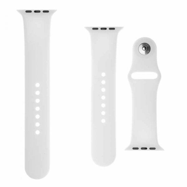 Kiinteä Apple Watch 44/45/46mm/Apple Watch Ultra Ranneke Silikoniranneke Valkoinen
