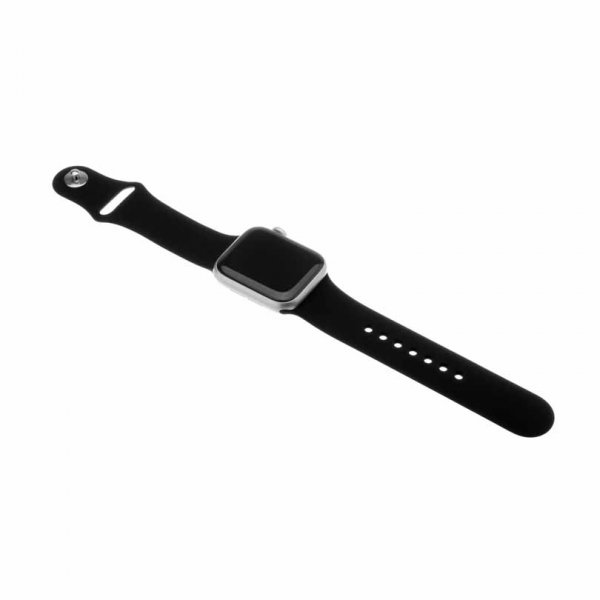 Fixed Apple Watch 44/45/46mm/Apple Watch Ultra ranneke silikonihihna musta