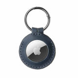 Kiinteä Apple AirTag -pidike, aitoa nahkaa, avaimenperäkotelo, sininen