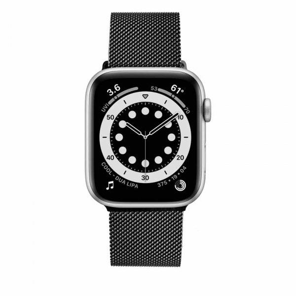 Kiinteä Apple Watch 44/45/46mm/Apple Watch Ultra Ranneke Mesh Strap Musta