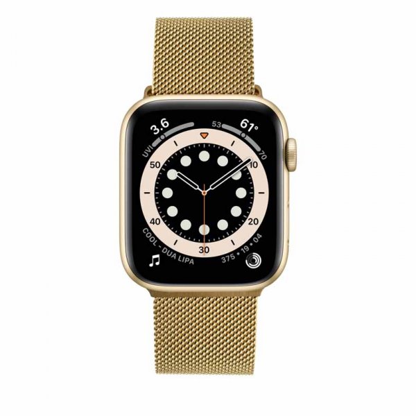 Kiinteä Apple Watch 44/45/46mm/Apple Watch Ultra -ranneke, mesh-ranneke, kulta