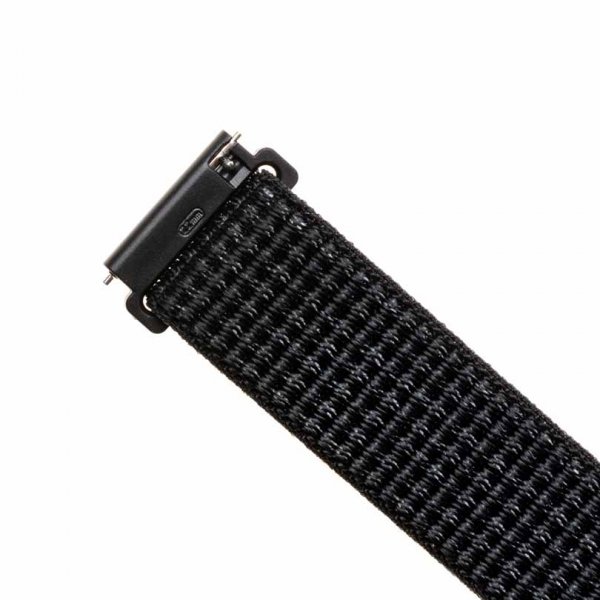Korjattu Samsung Galaxy Watch 22mm ranneke Nylonhihna Heijastava Musta