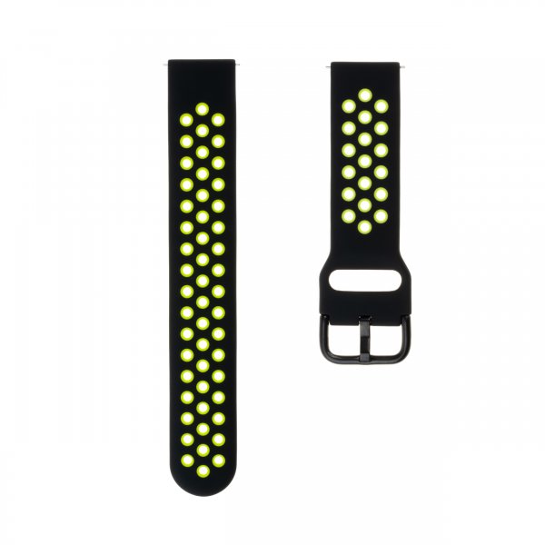 Fixed Samsung Galaxy Watch 20mm Ranneke Sport Silikoni Musta Lime