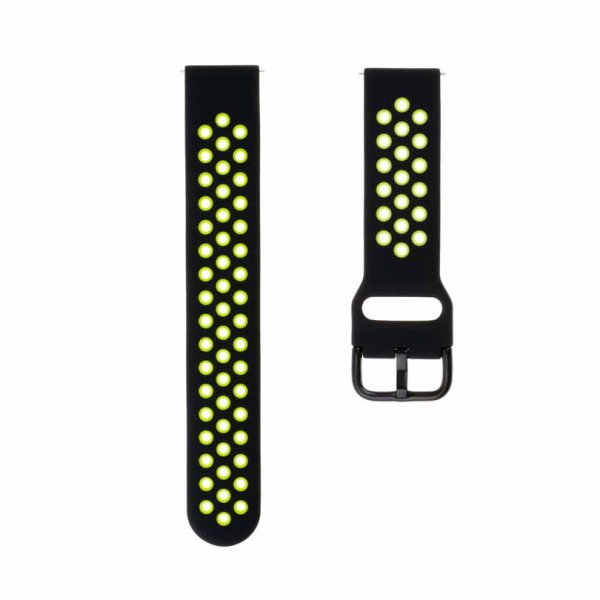 Kiinteä Samsung Galaxy Watch 22mm Ranneke Sport Silikonihihna Musta Limenvihreä