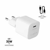 Fixed Laturi kaapelilla Mini PD Travel Charger Kit USB-C/USB-C 30W Valkoinen