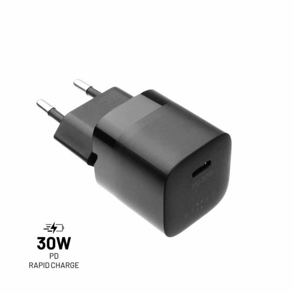 Fixed Laddare Mini PD Travel Charger USB-C 30W Musta