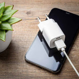 Fixed Laddare Mini PD Travel Charger USB-C & USB-A 20W Valkoinen