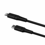 Fixed Kabel Liquid Silicone USB-C/Lightning 0.5m Musta