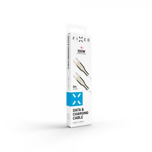 Fixed Kabel METAL-sarjan USB-C/USB-C 2 m Valkoinen