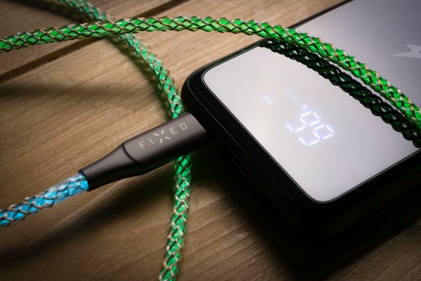 Kiinteä Kaapeli Hohtava RGB LED USB-C–USB-C 1.2m