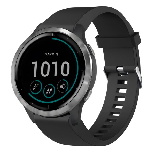 Kiinteä Garmin QuickFit 20mm Ranneke Silikoniranneke Musta