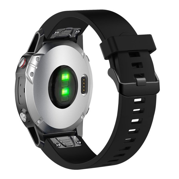 Kiinteä Garmin QuickFit 20mm Ranneke Silikoniranneke Musta