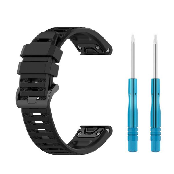 Kiinteä Garmin QuickFit 22mm ranneke silikoni musta