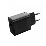 Fixed-laturi USB-C-kaapelilla 1 m 2xUSB-A 17W musta