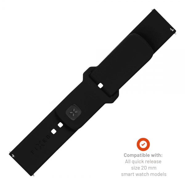 Kiinteä Samsung Galaxy Watch 20mm Ranneke Silikoni Sporty Hihna Musta