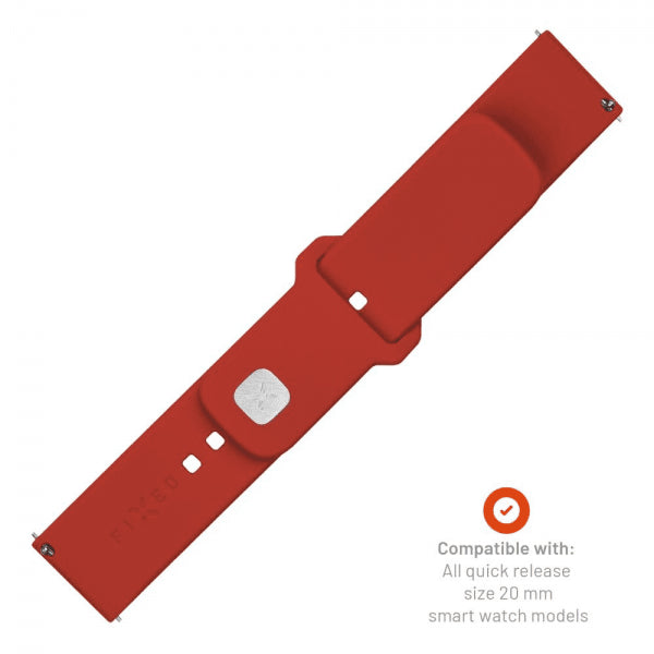 Korjattu Samsung Galaxy Watch 20mm Ranneke Silikoni Urheilullinen Ranneke Punainen