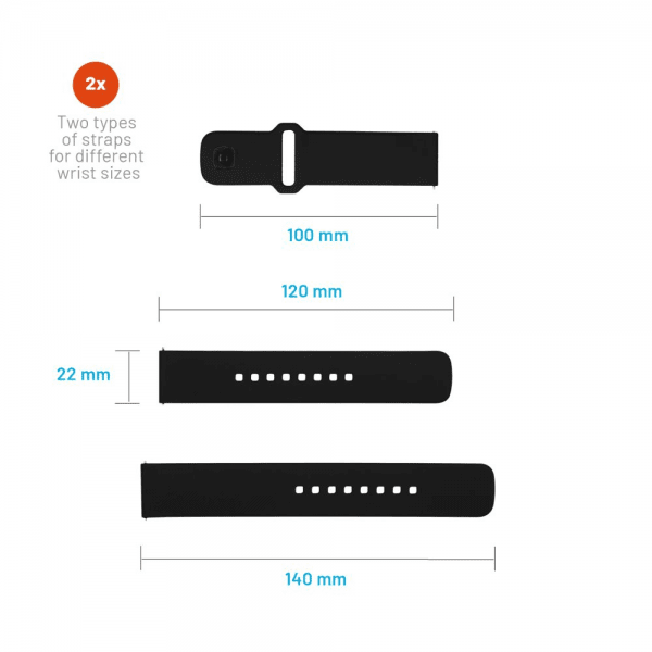 Kiinteä Samsung Galaxy Watch 22mm Ranneke Silikoni Urheiluranneke Musta