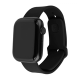 Kiinteä Apple Watch 44/45/46mm ranneke silikoni Sporty Strap musta
