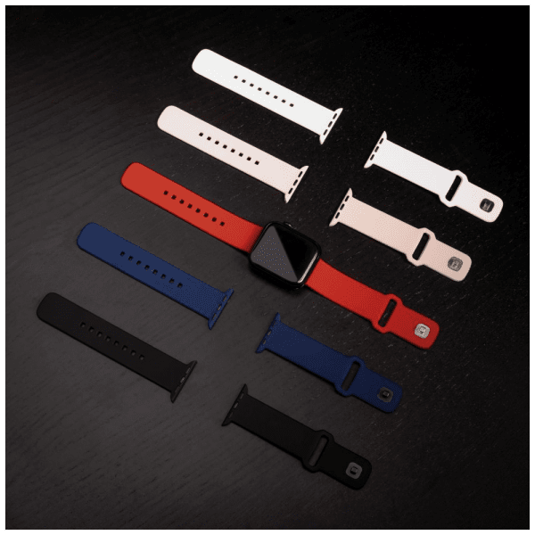Kiinteä Apple Watch 38/40/41/42mm ranneke silikoni Sporty Strap valkoinen