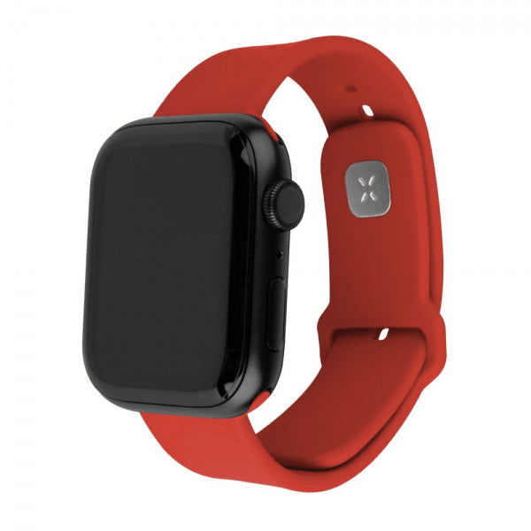 Kiinteä Apple Watch 44/45/46mm ranneke silikoninen urheiluranneke, punainen