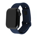 Kiinteä Apple Watch 38/40/41/42mm ranneke Silikoninen Sport Strap Tummansininen