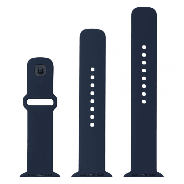 Kiinteä Apple Watch 38/40/41/42mm ranneke Silikoninen Sport Strap Tummansininen