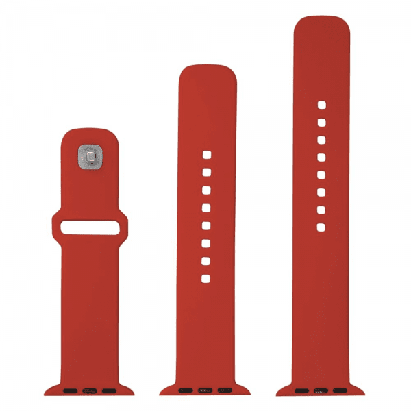 Kiinteä Apple Watch 38/40/41/42mm ranneke silikoni urheilullinen hihna Punainen