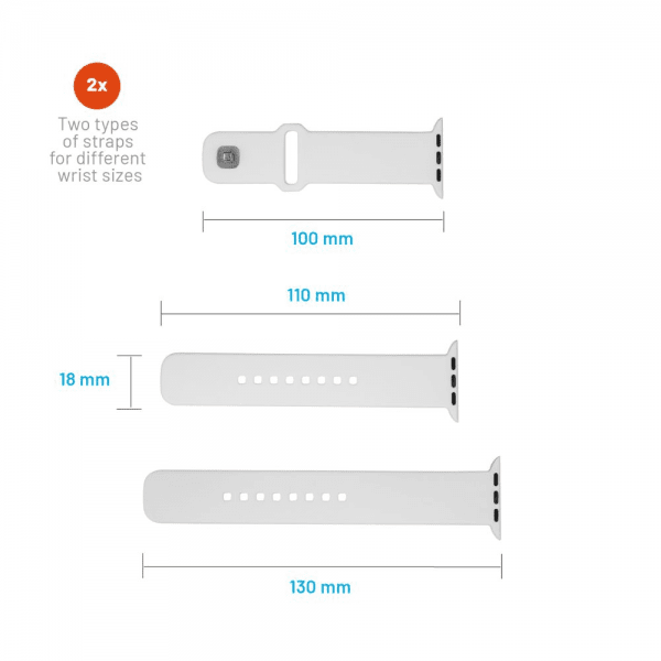 Kiinteä Apple Watch 38/40/41/42mm ranneke silikoni Sporty Strap valkoinen