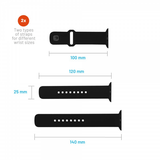 Kiinteä Apple Watch Ultra 49 mm ranneke Silikoninen urheiluranneke musta