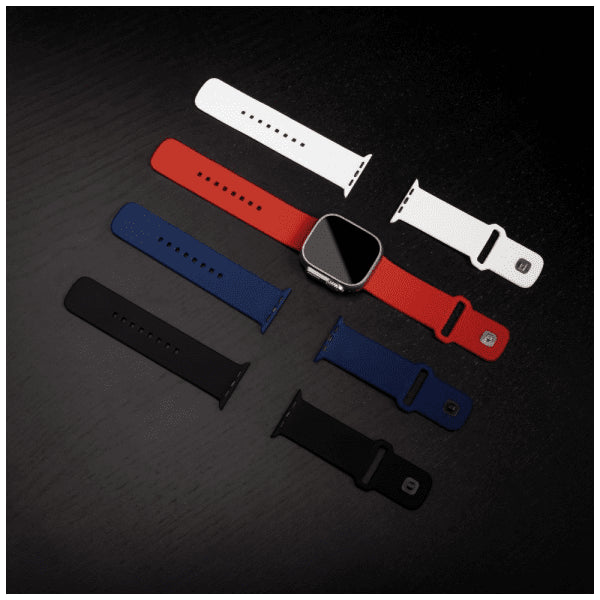 Kiinteä Apple Watch Ultra 49 mm ranneke, silikoninen urheiluranneke, punainen