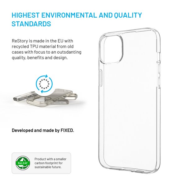 Kiinteä iPhone 14 Plus/iPhone 15 Plus Kuori ReStory Läpinäkyvä