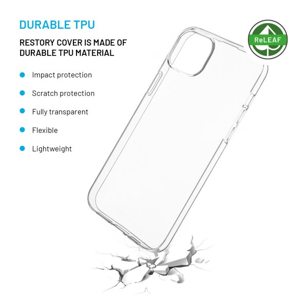 Kiinteä iPhone 14 Plus/iPhone 15 Plus Kuori ReStory Läpinäkyvä